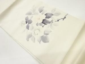 作家物　塩瀬手描き牡丹模様名古屋帯